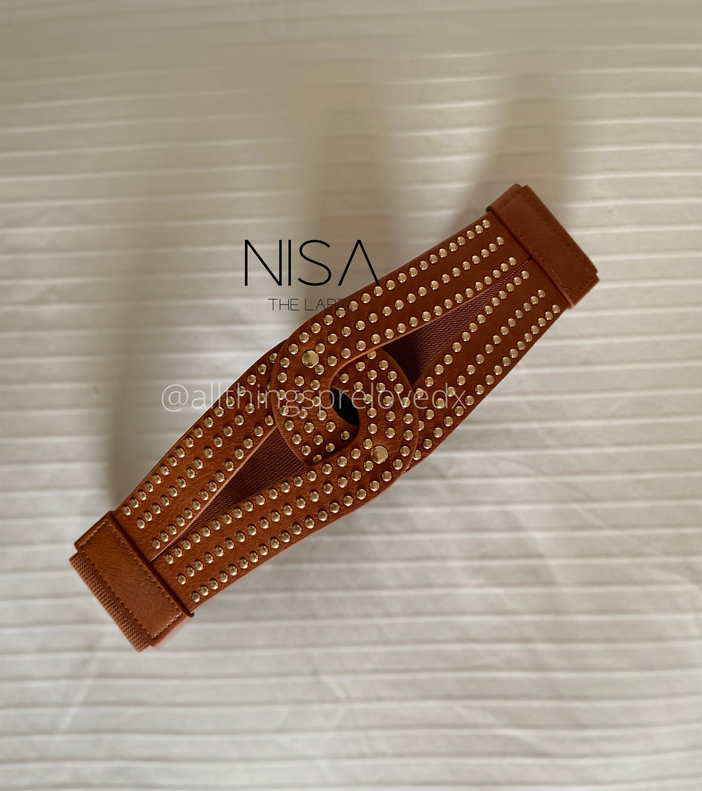 Interlock studded waist cincher belt