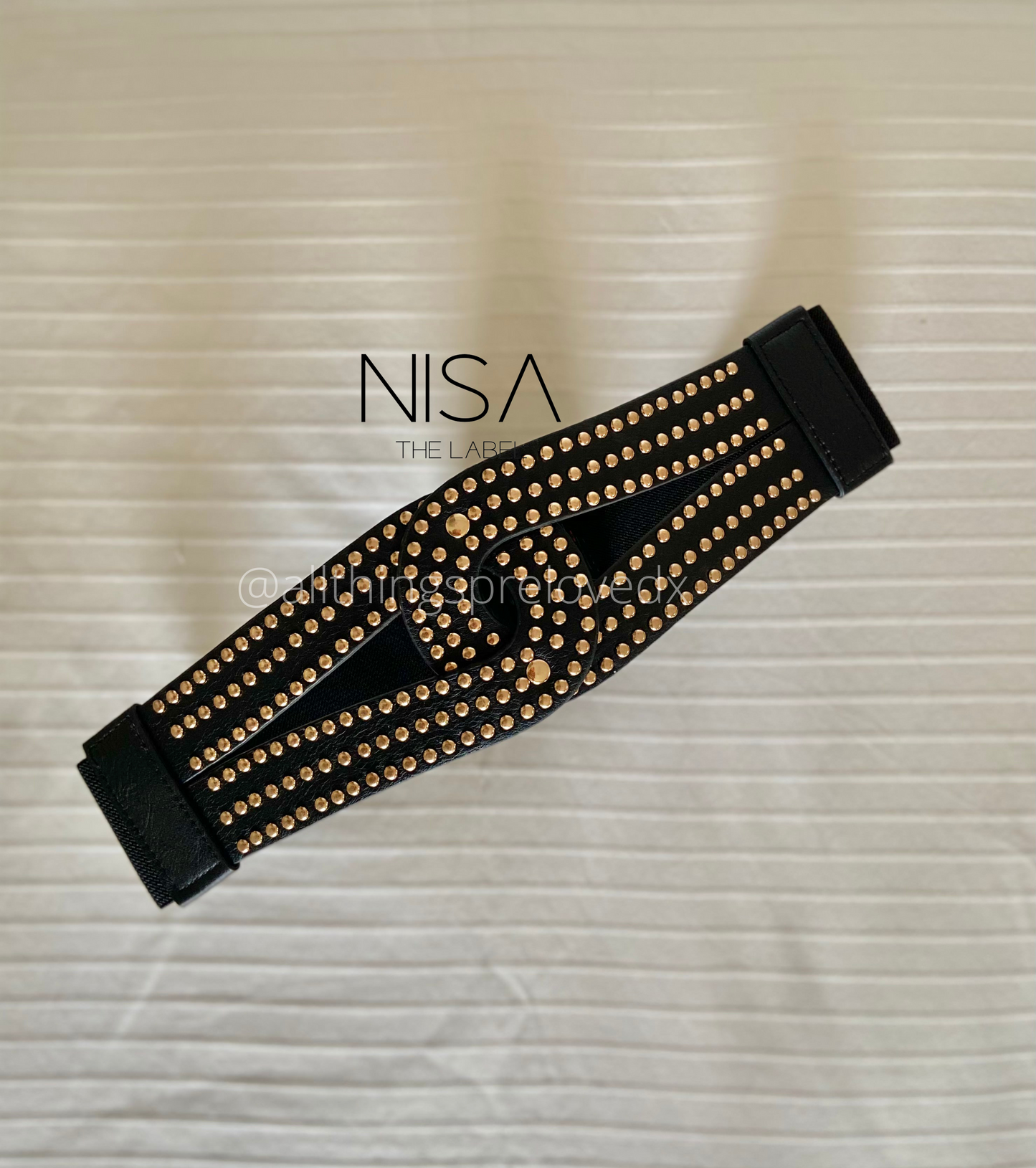 Interlock studded waist cincher belt