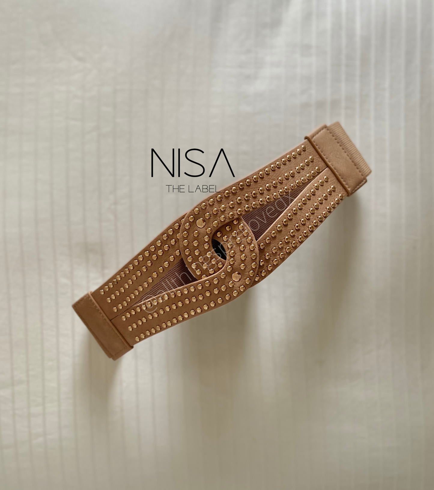 Interlock studded waist cincher belt
