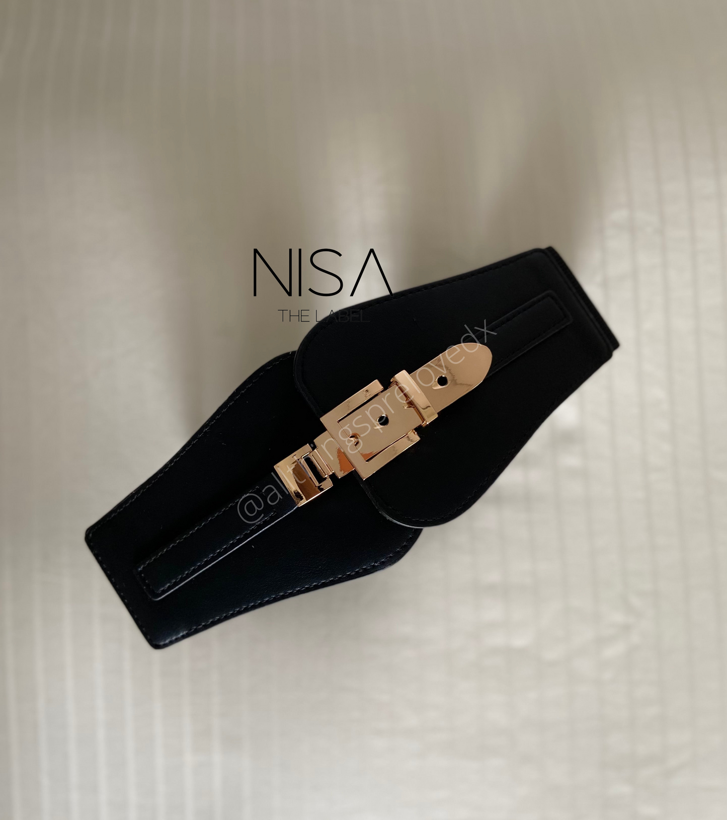Flap metal strap single buckle waist cincher belt