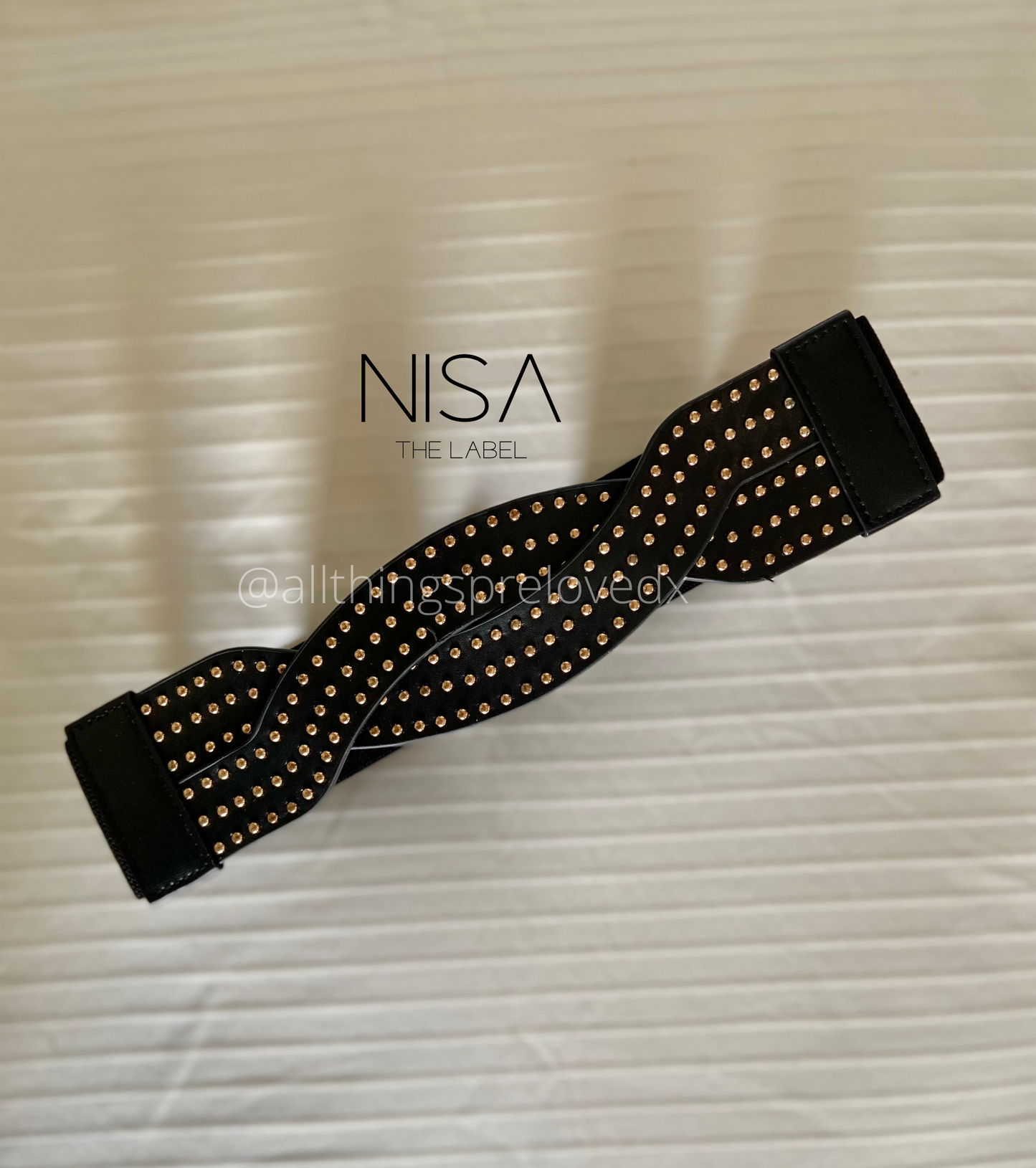 Infinity studded waist cincher belt