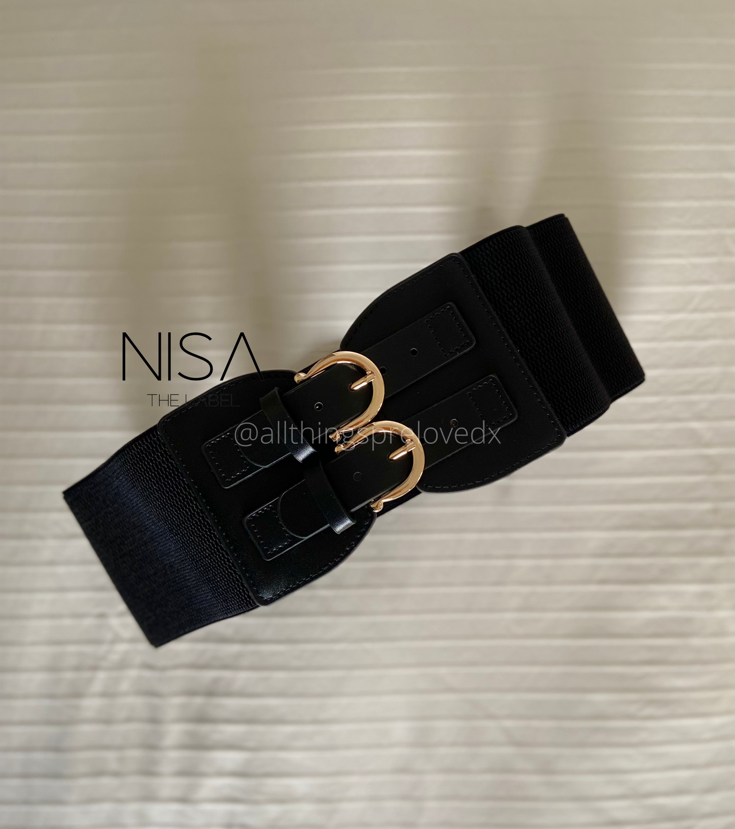 Double buckle hourglass style waist cincher belt