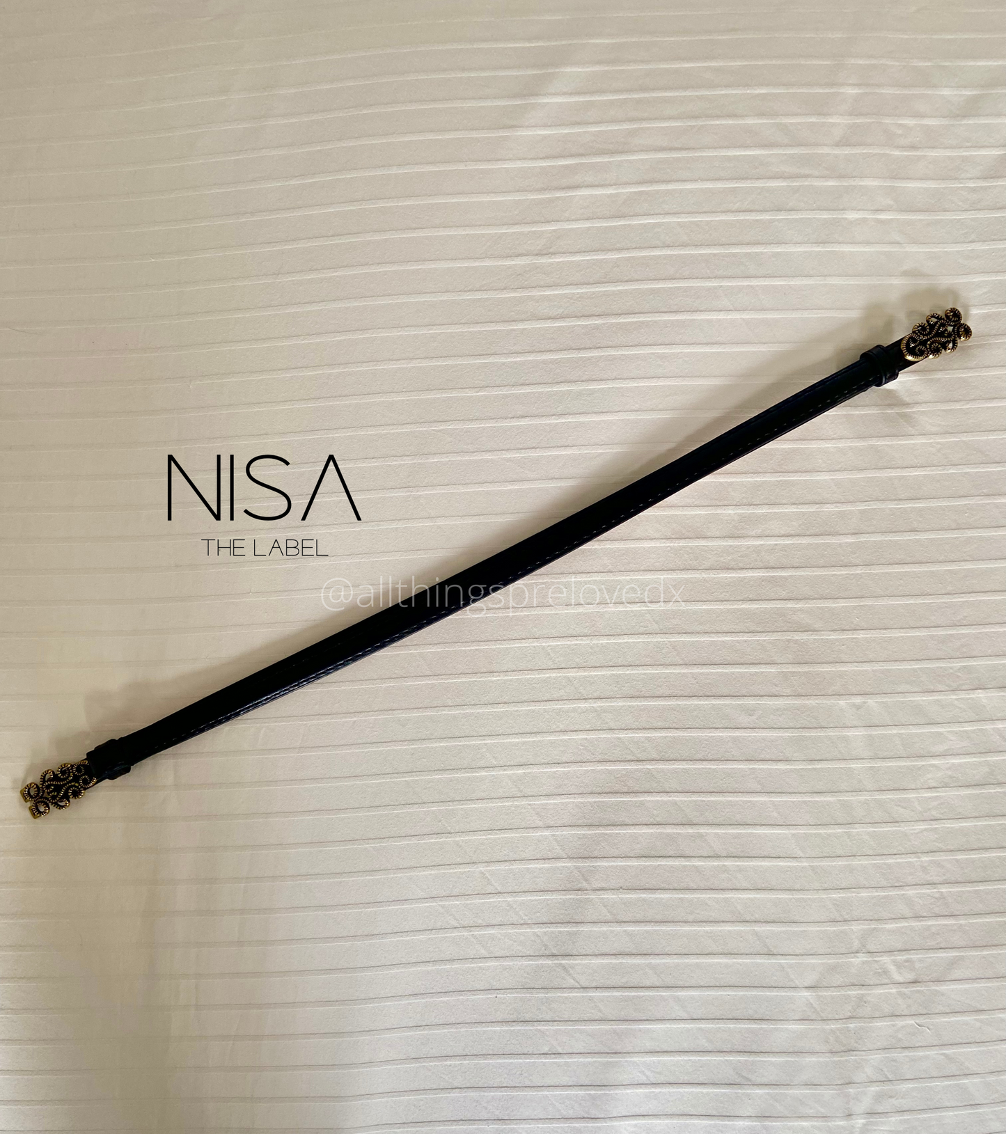 Intricate design buckle adjustable thin belt