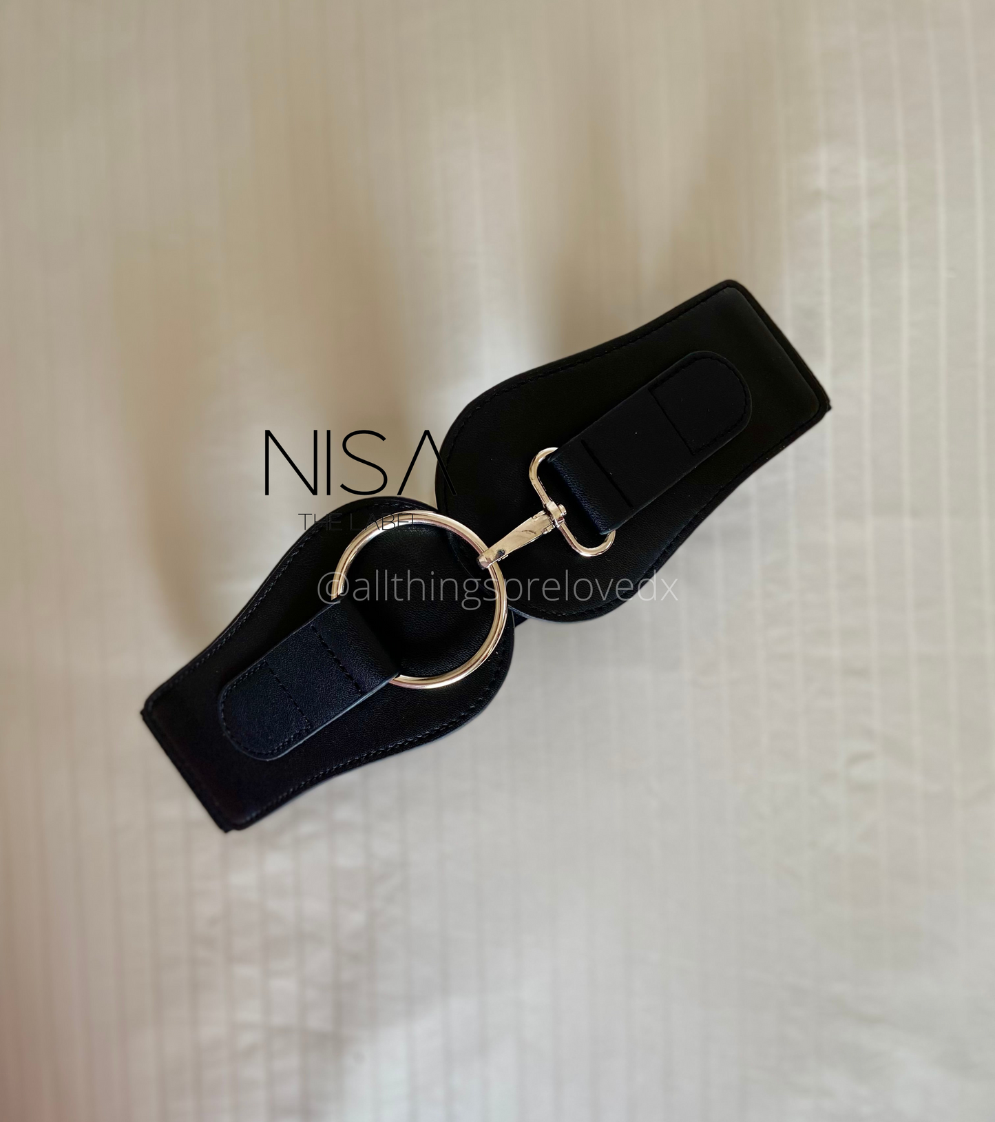 Lobster clasp circle metal buckle waist cincher belt