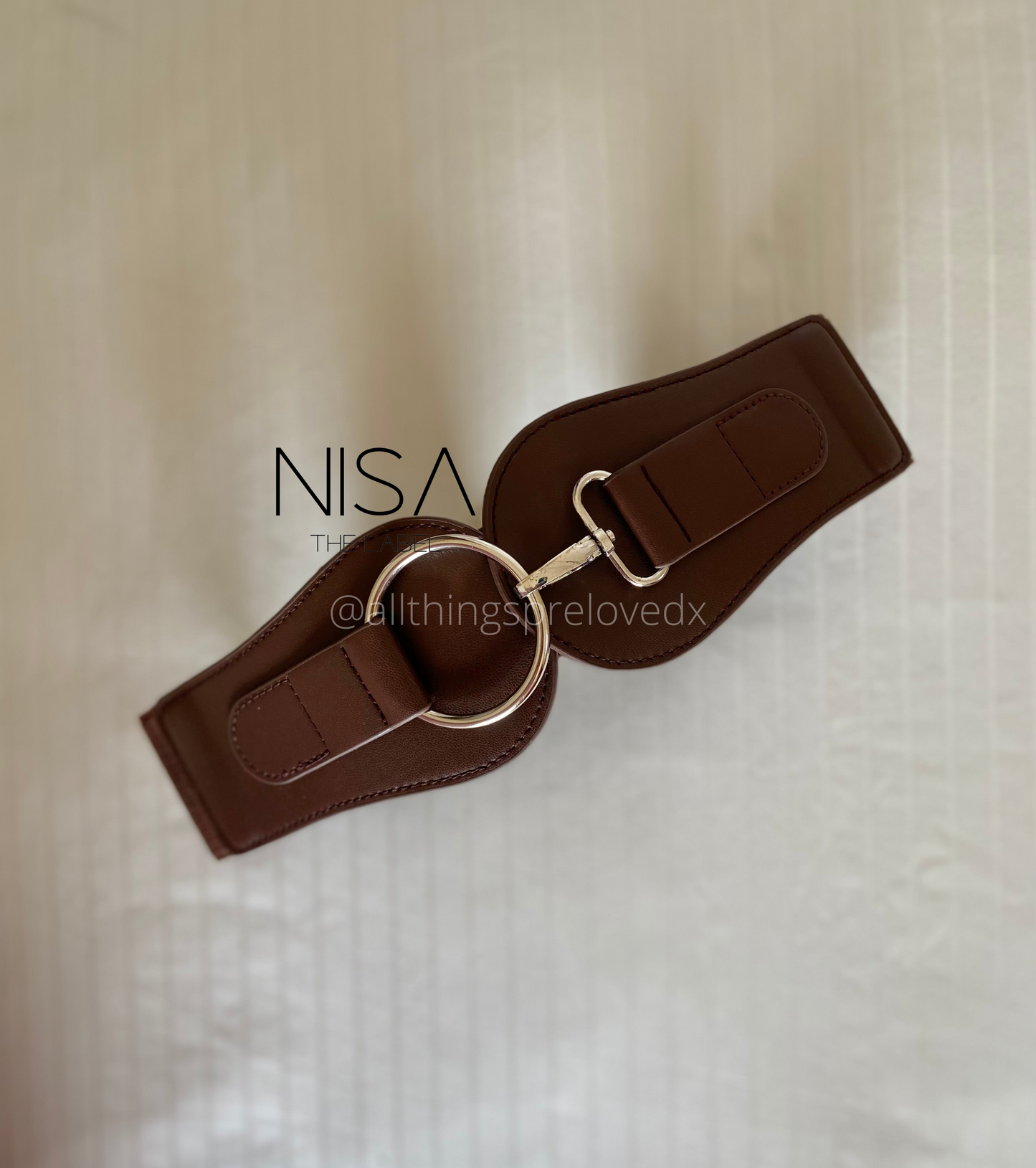 Lobster clasp circle metal buckle waist cincher belt