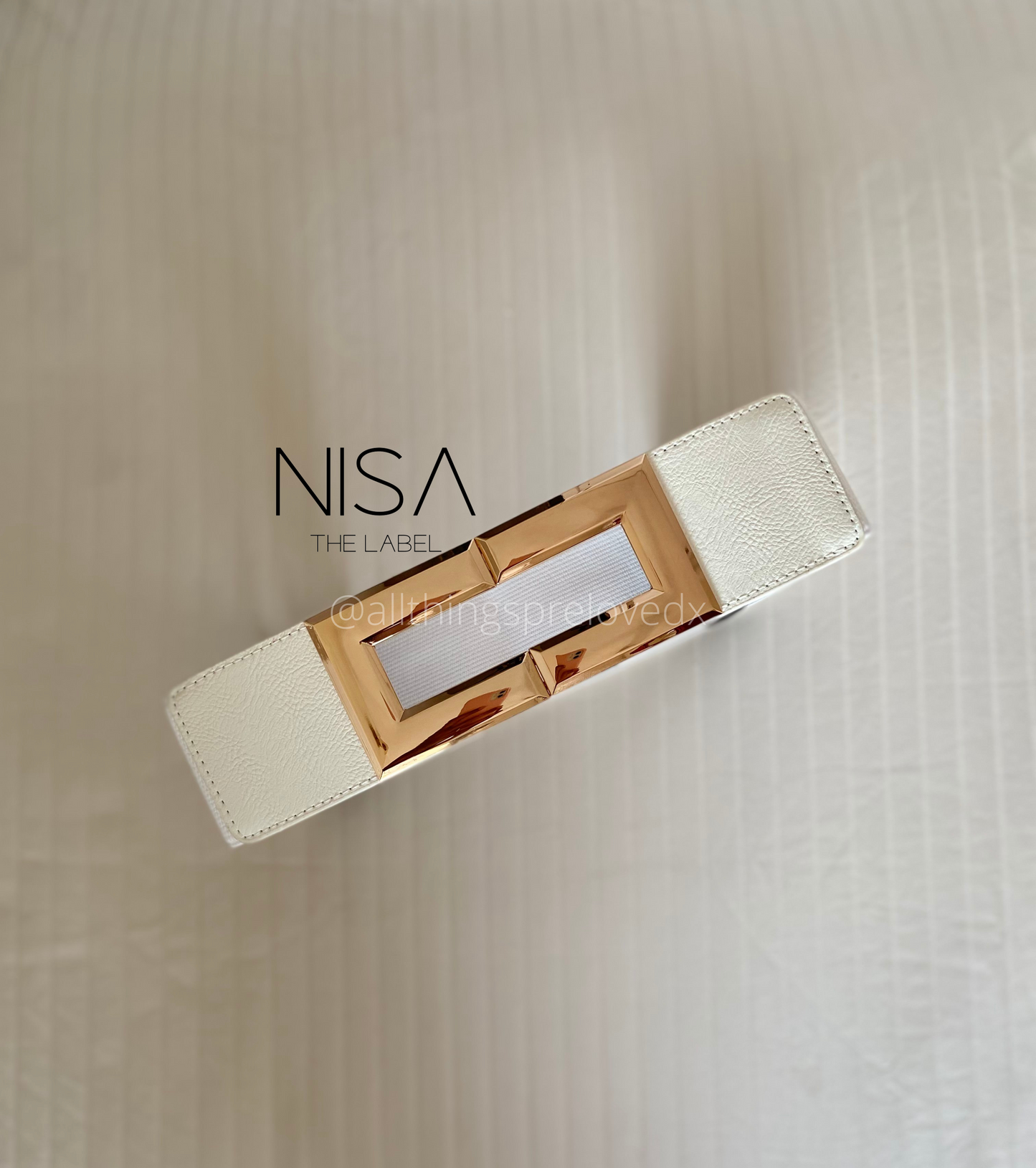 Elongated rectangle metal buckle waist cincher belt