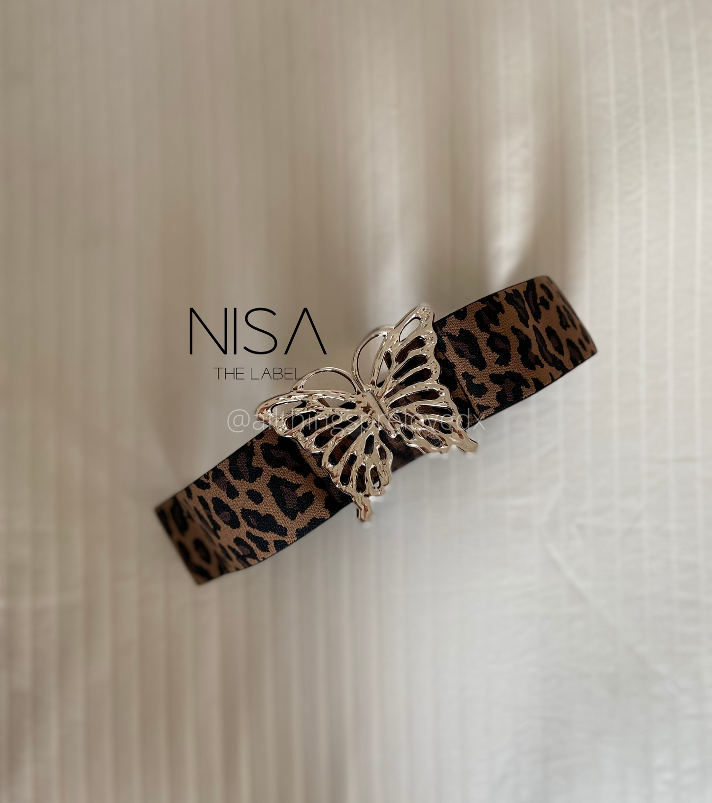 Butterfly metal buckle waist cincher belt