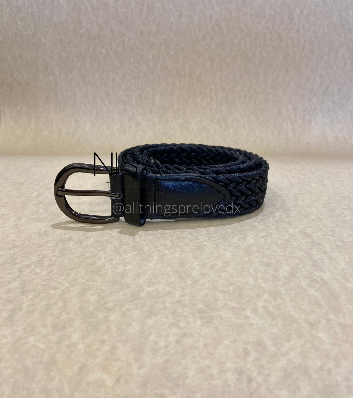 Braided gunmetal buckle basic belt
