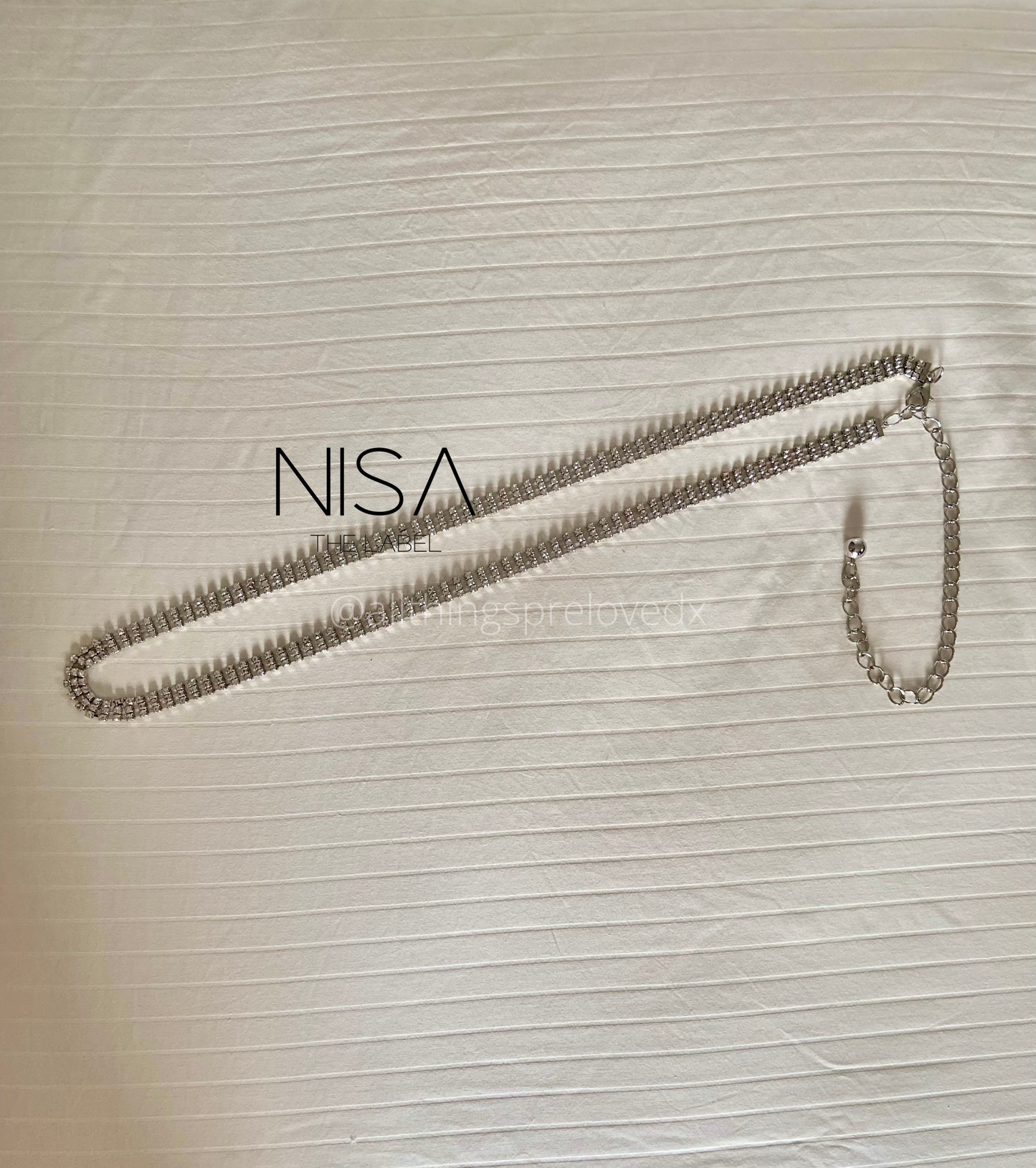 Triple dainty rhinestone chain belt