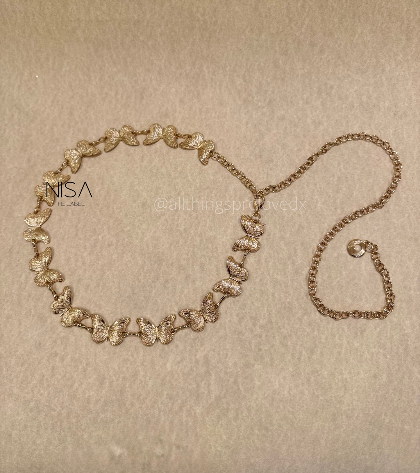 Mercury butterfly metal chain belt