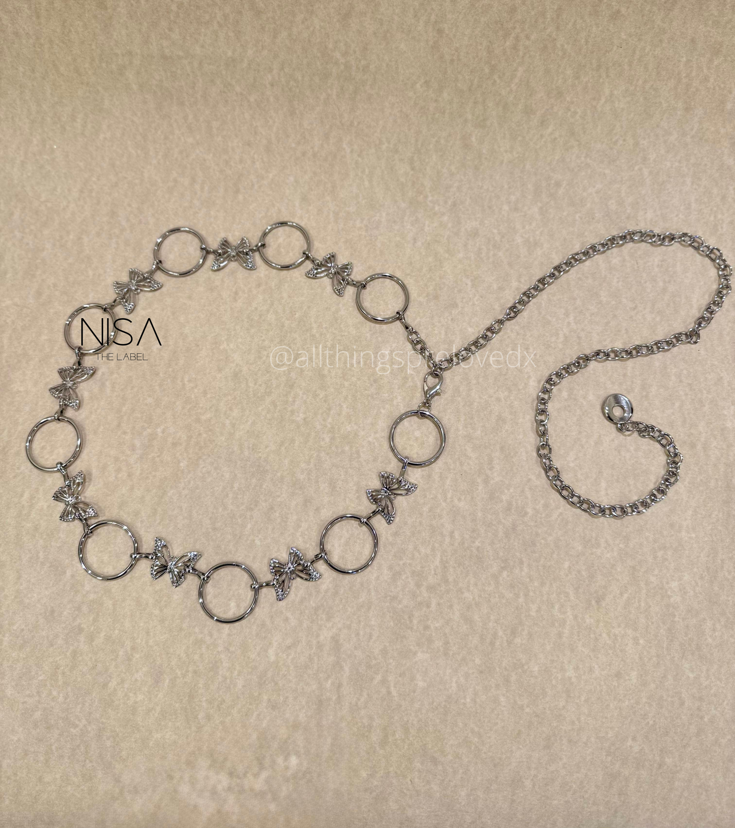 WOW butterfly metal chain belt