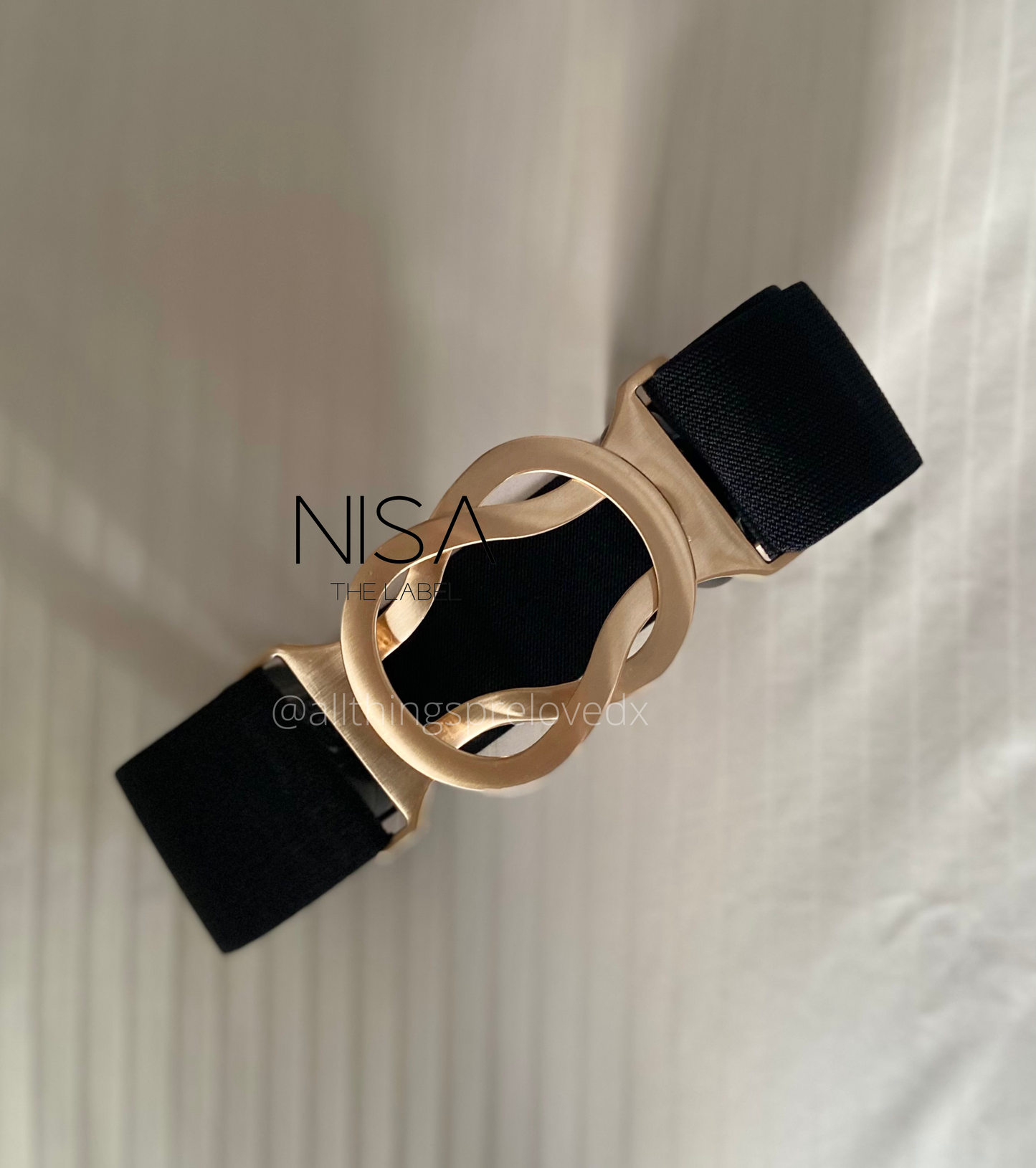 Matte gold lock up waist cincher belt