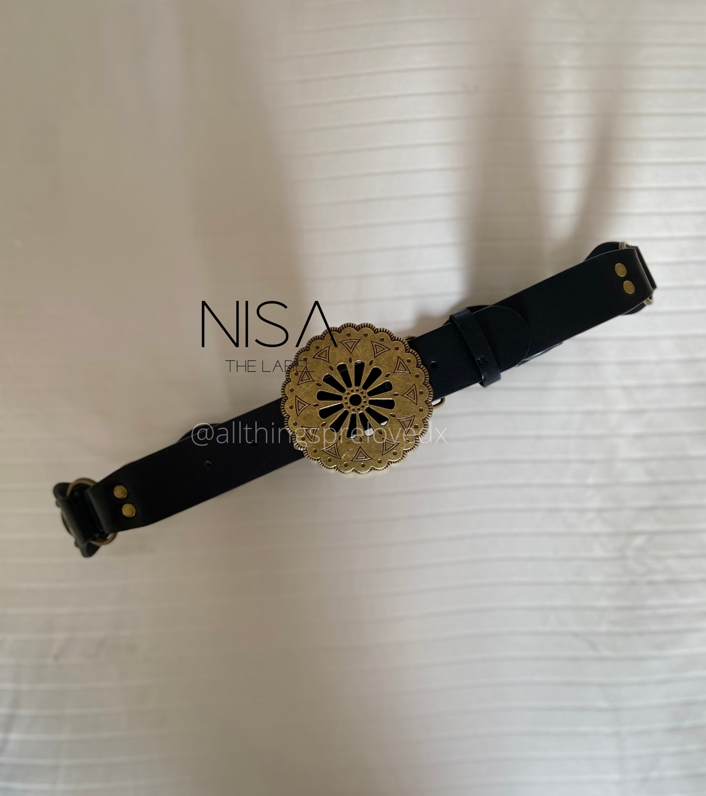 Vintage buckle heritage detailed rear waist belt