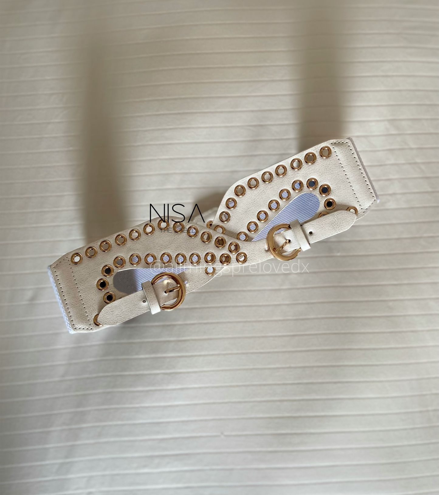 Overlap rivet designed two buckle waist cincher belt