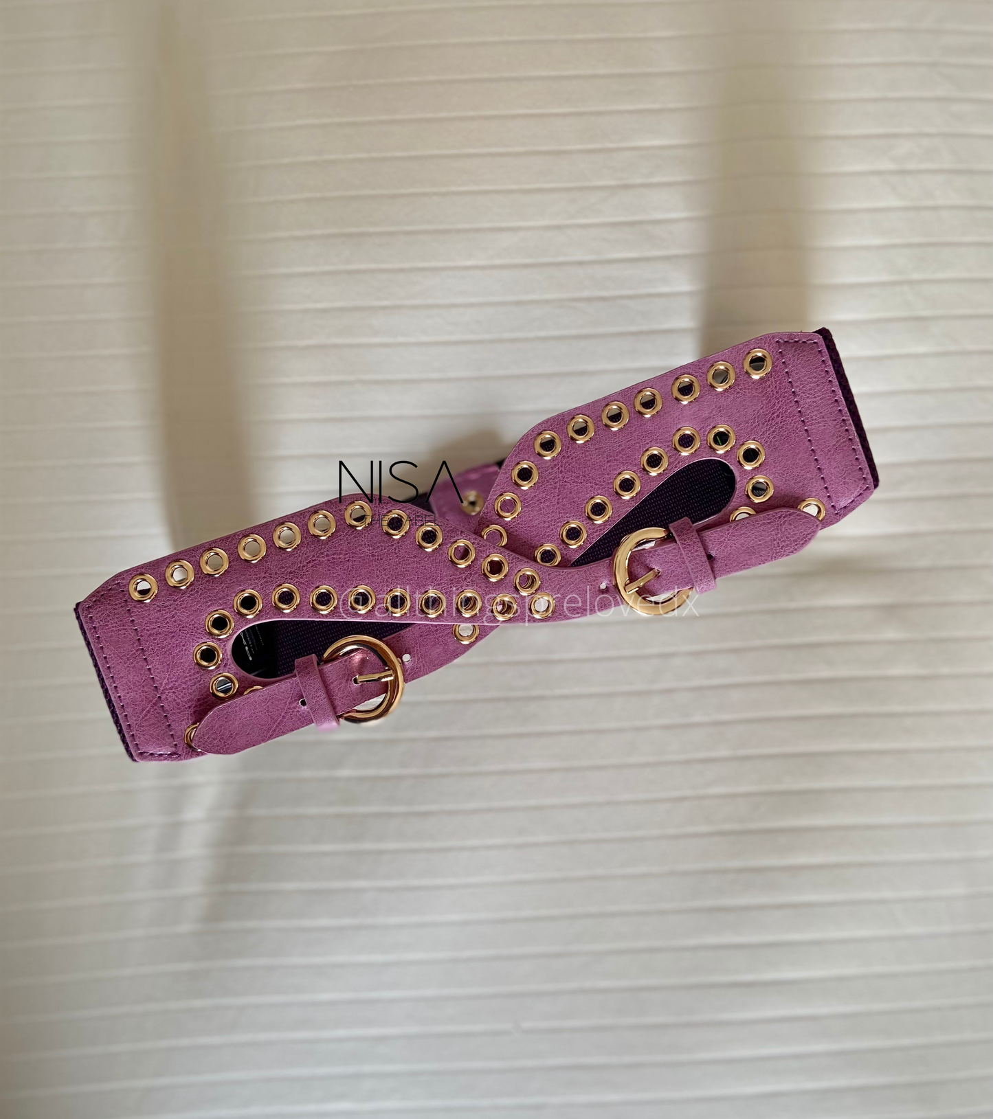 Overlap rivet designed two buckle waist cincher belt