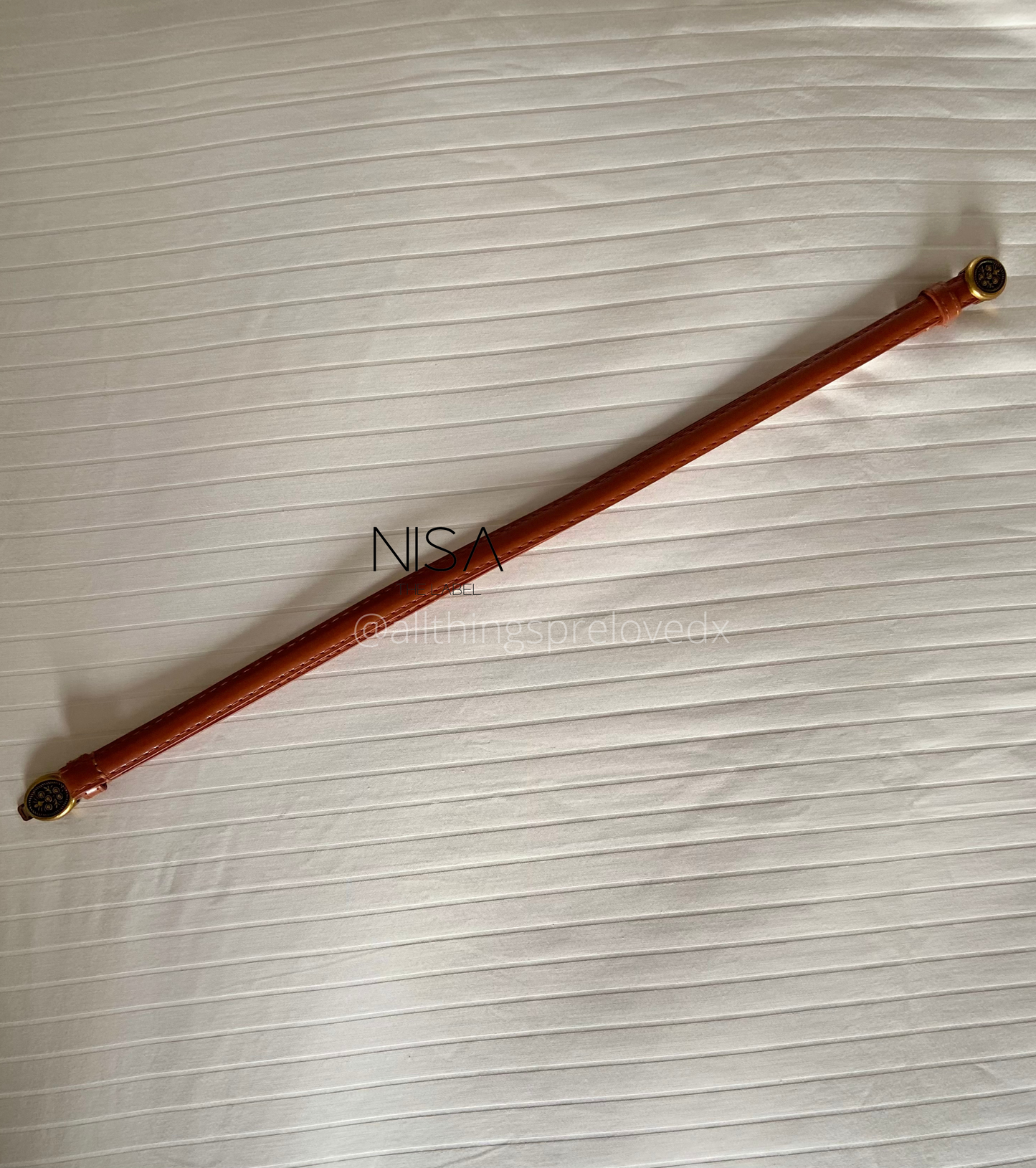 Bronze elegant intricate design mini buckle adjustable thin belt