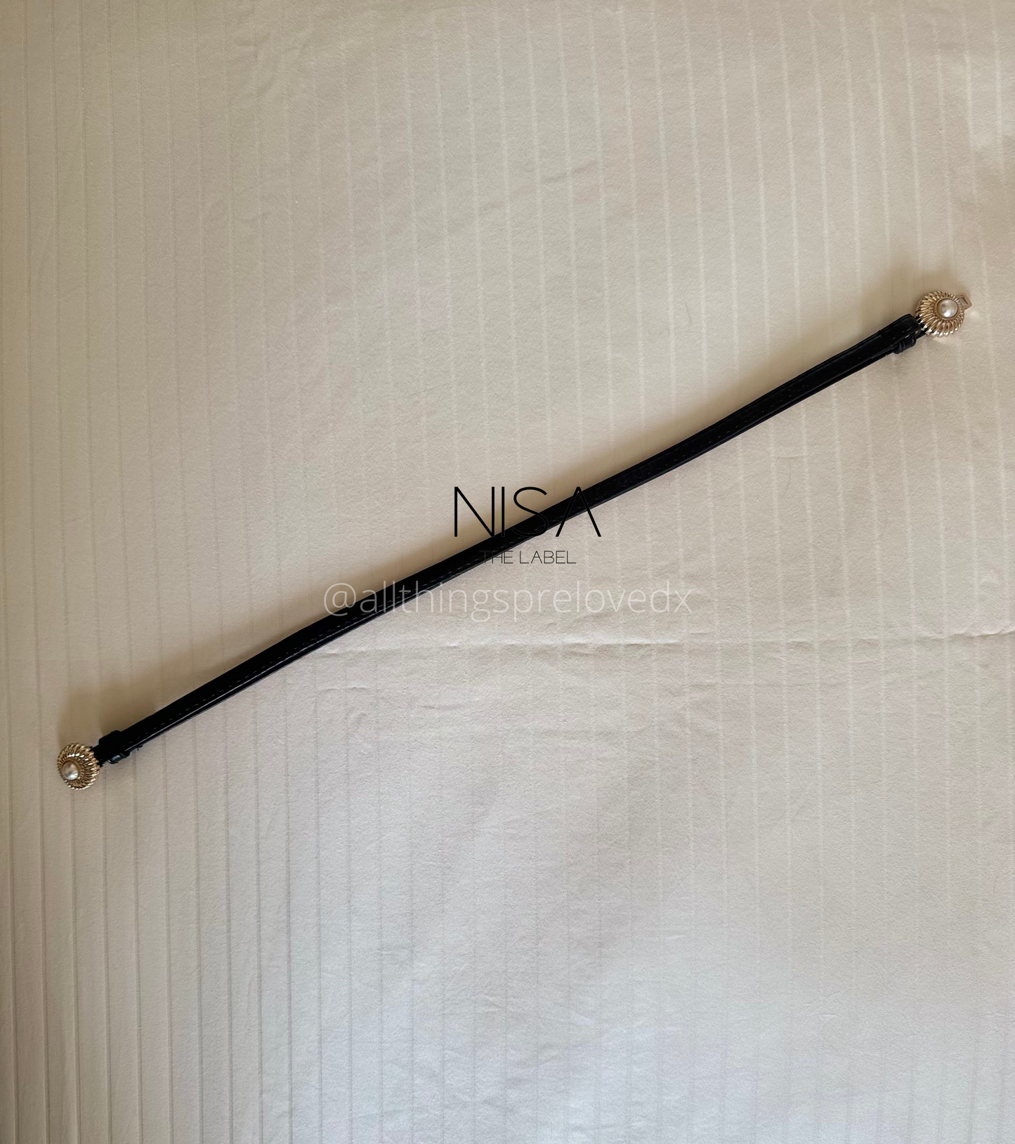 Shell pearl buckle adjustable thin belt