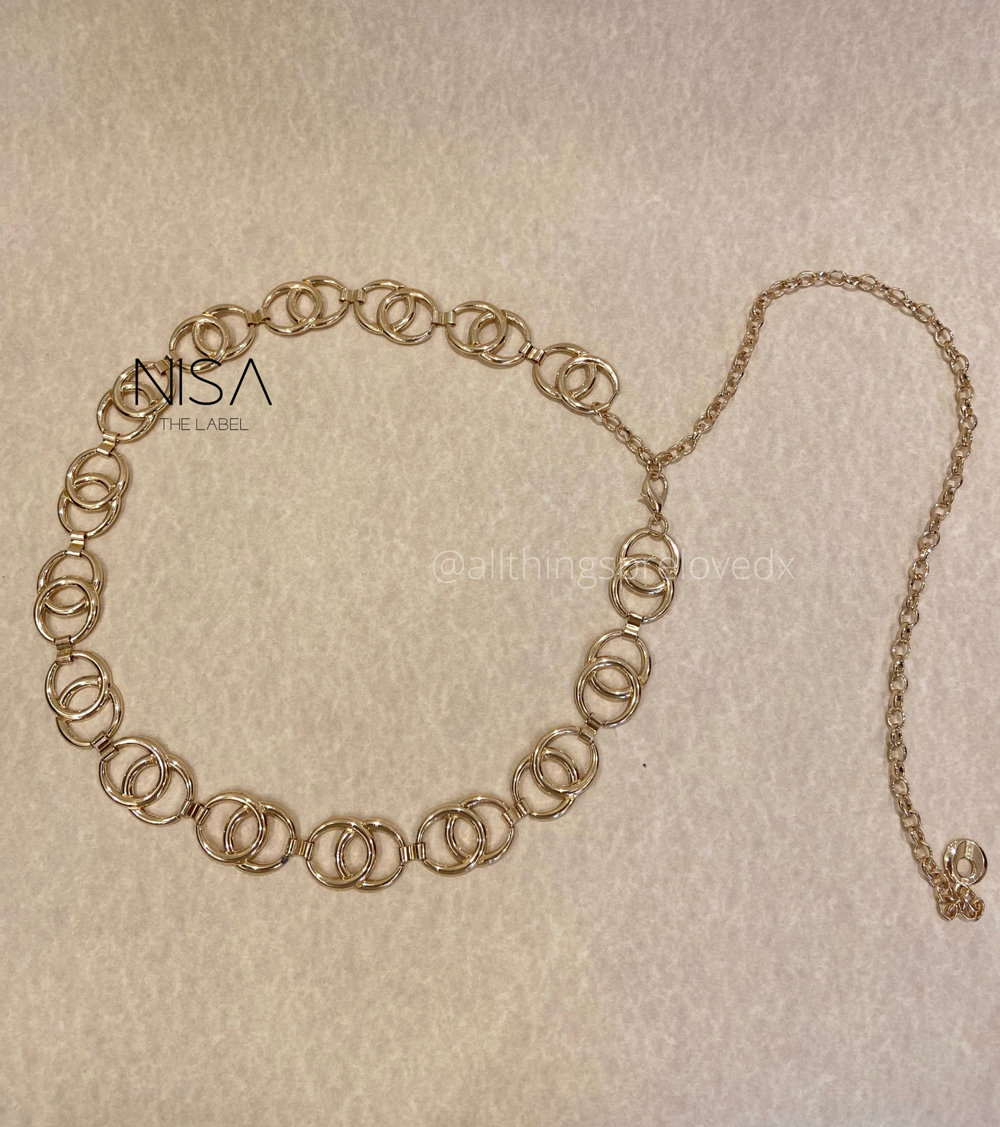 Interlock round chain waist belt
