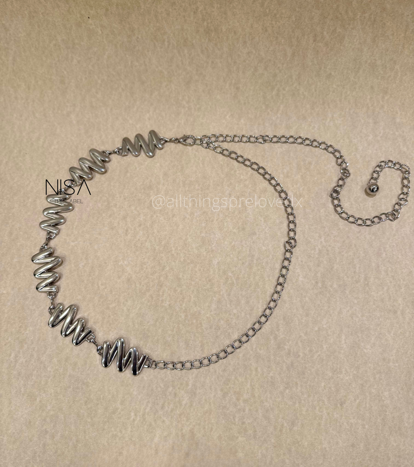 M detailed metal chain belt