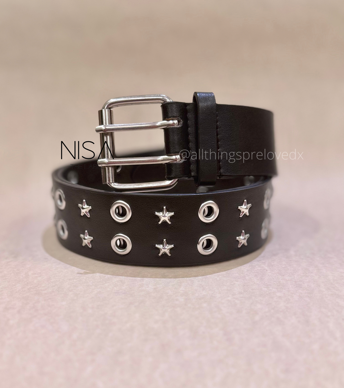 Metal buckle star and eyelet basic belt