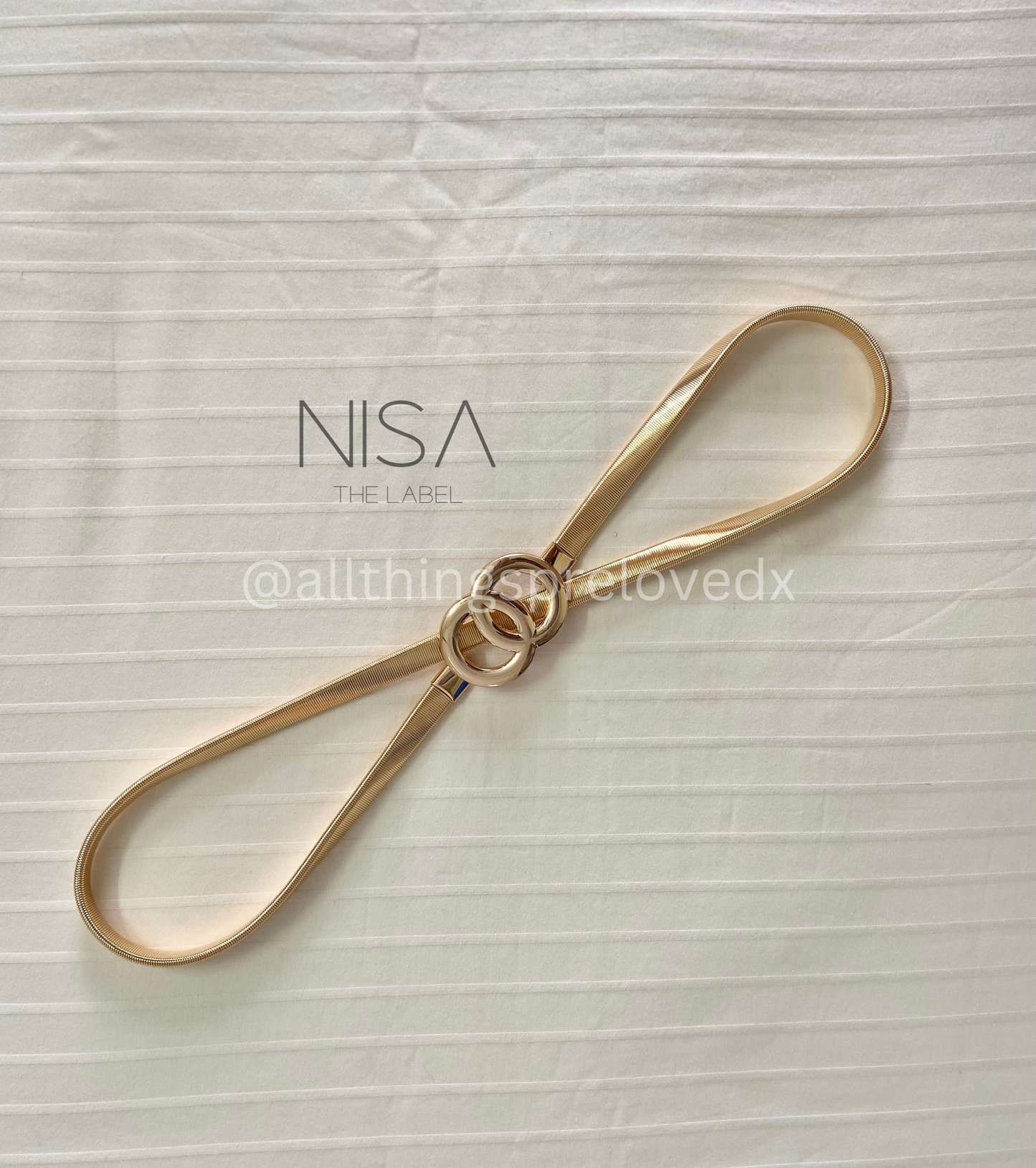 Gold double round waist cincher belt