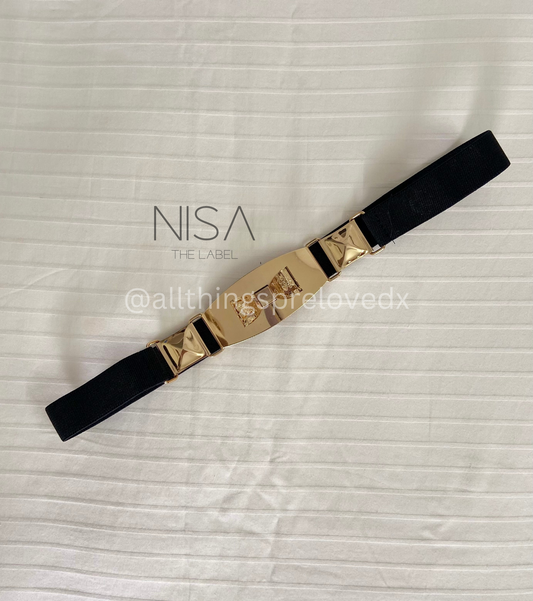 Gold ribbon waist belt