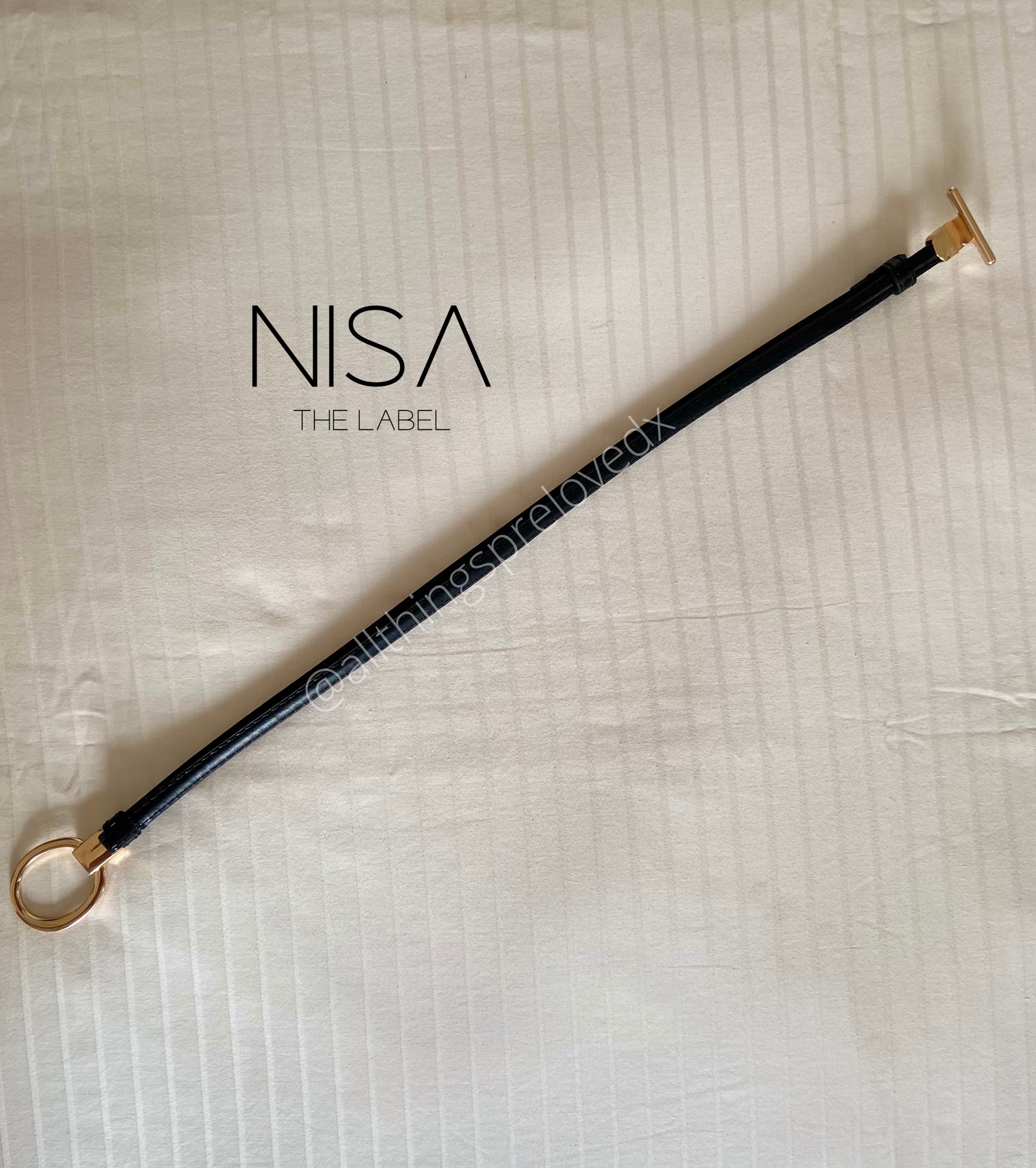 Oval T buckle thin waist belt