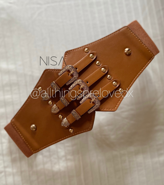 Vintage 3 buckle corset belt
