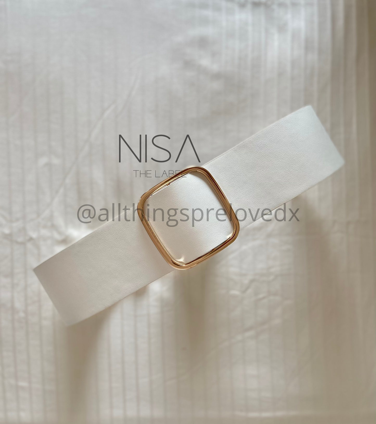 Square buckle wide belt