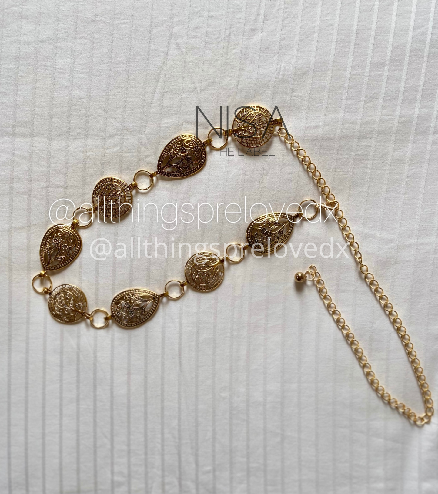 Petal round chain waist belt