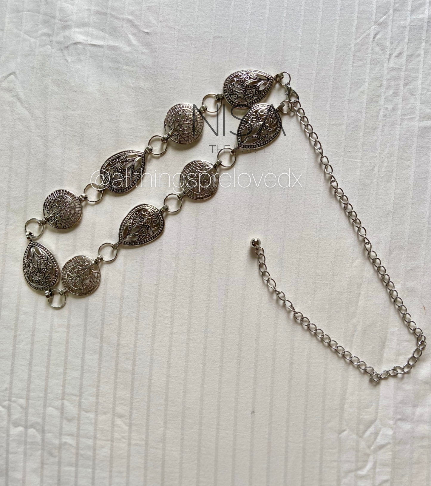 Petal round chain waist belt