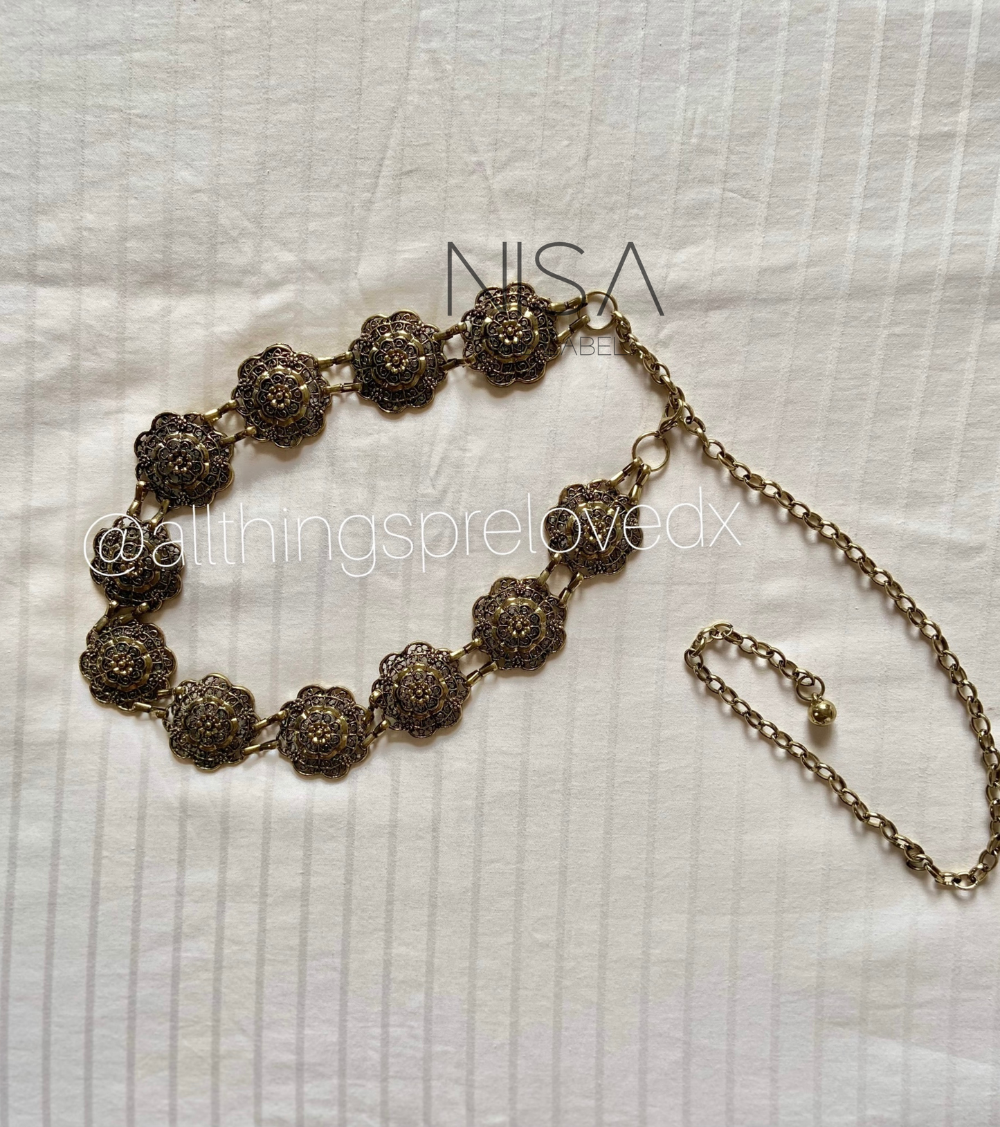 Vintage gold metal belt