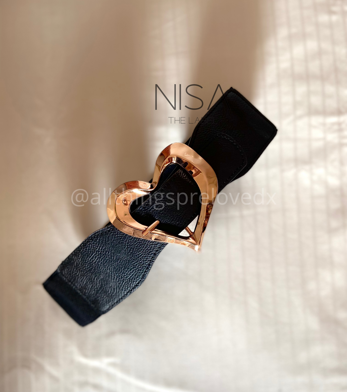 Gold heart buckle waist cincher belt
