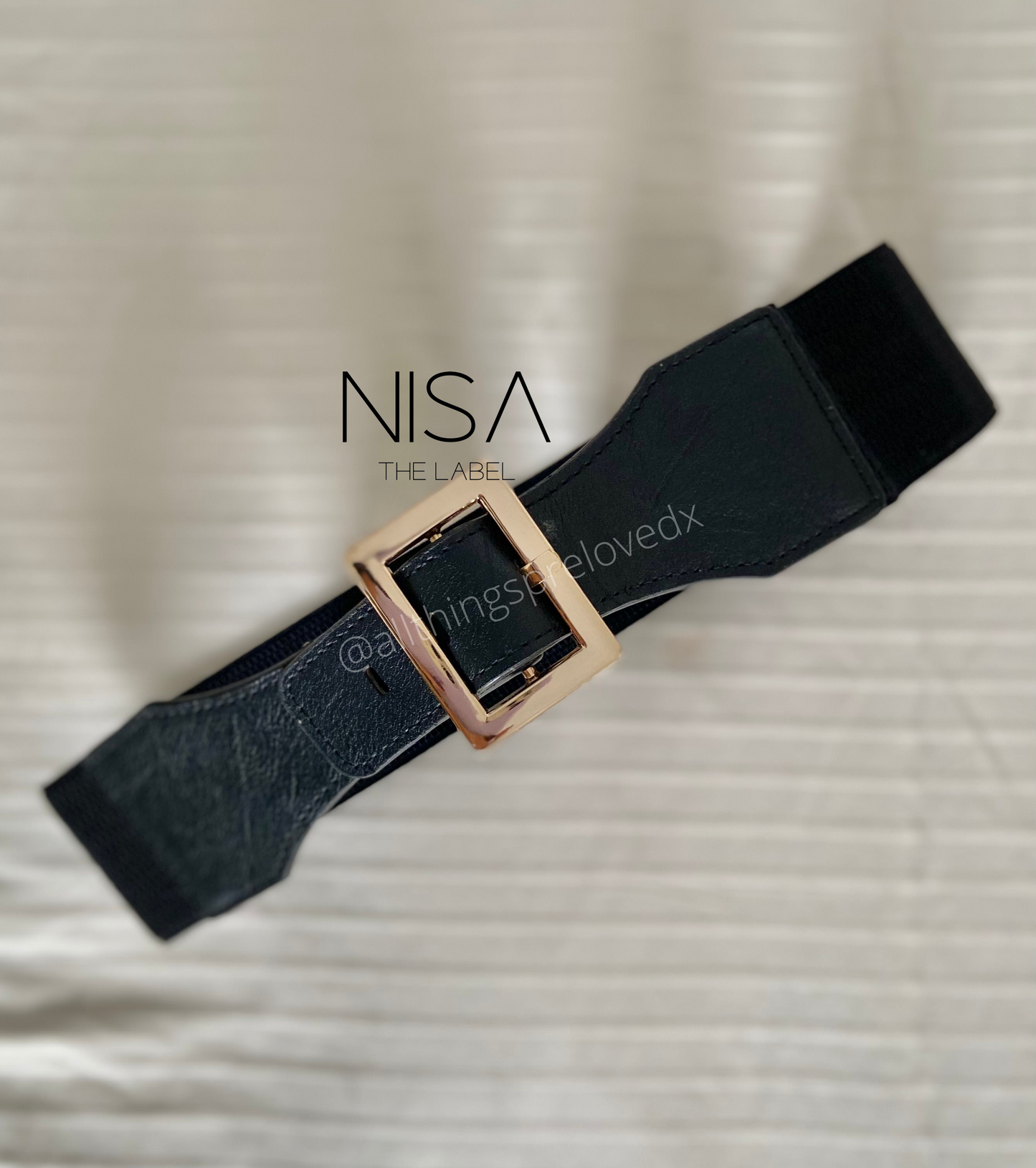 Mini golden buckle waist cincher belt