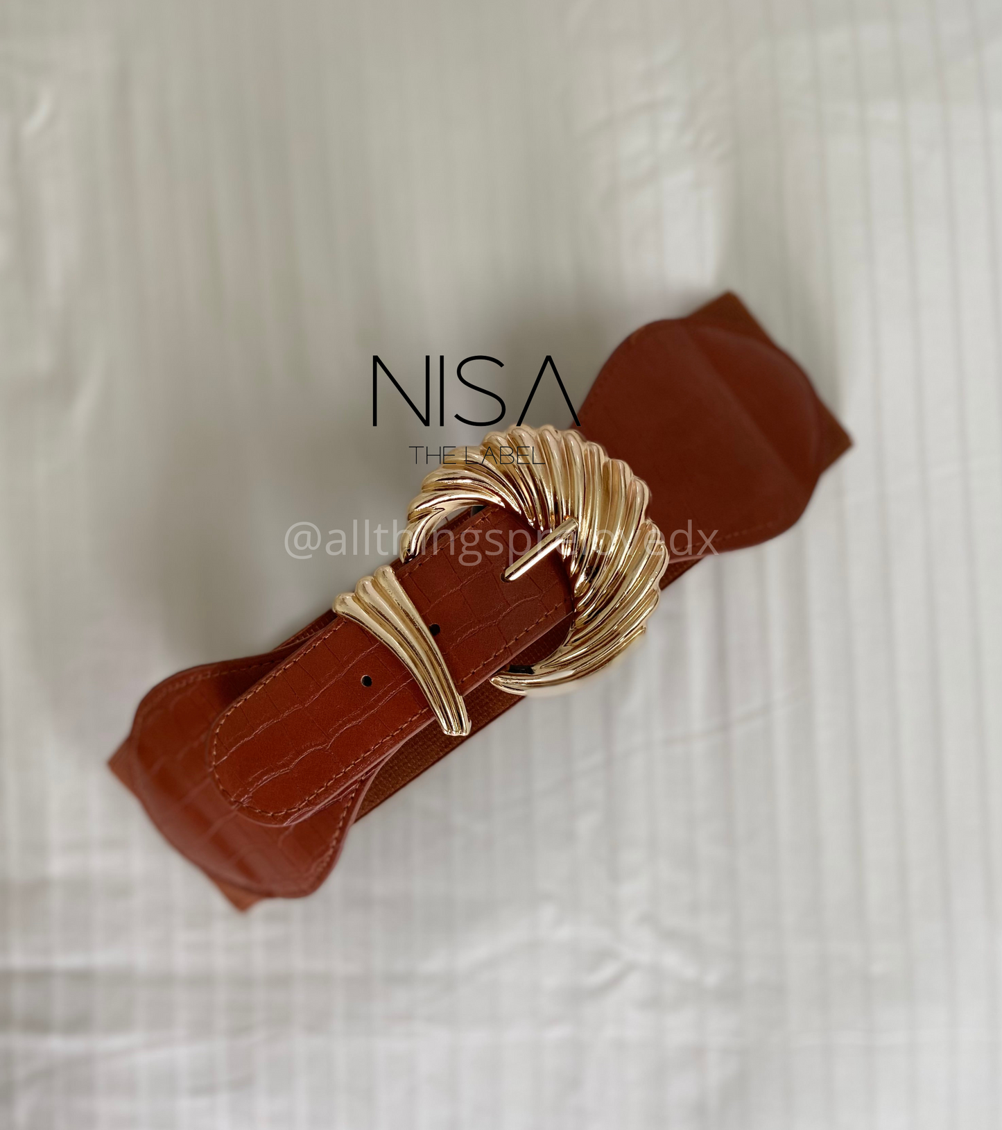 Shell buckle waist cincher belt