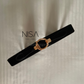 Oval T buckle waist cincher belt