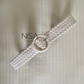 Straw woven round buckle color belt