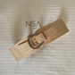 Single shell buckle waist cincher belt