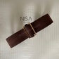 Suede metal buckle wide belt