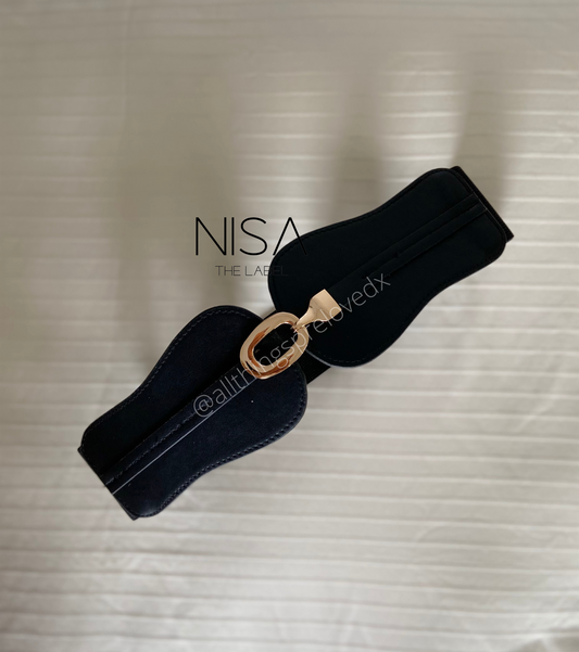 Ovate clasp buckle waist cincher belt
