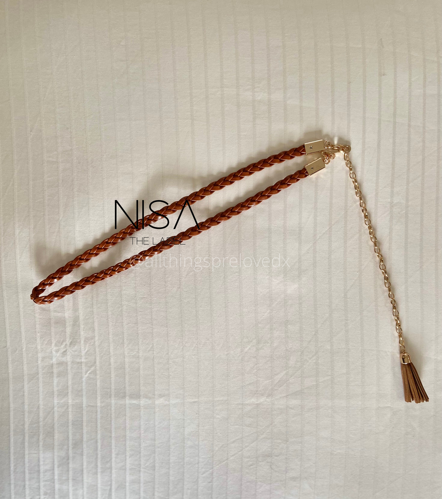 Braided thin waist belt