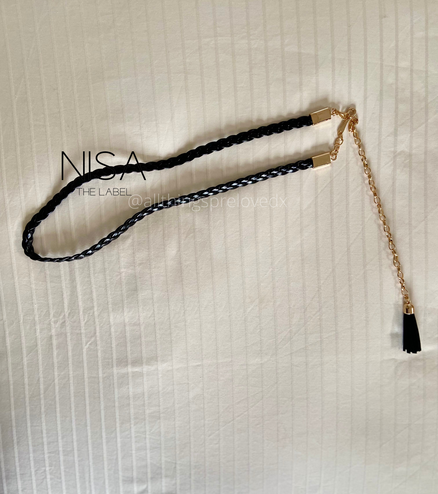 Braided thin waist belt