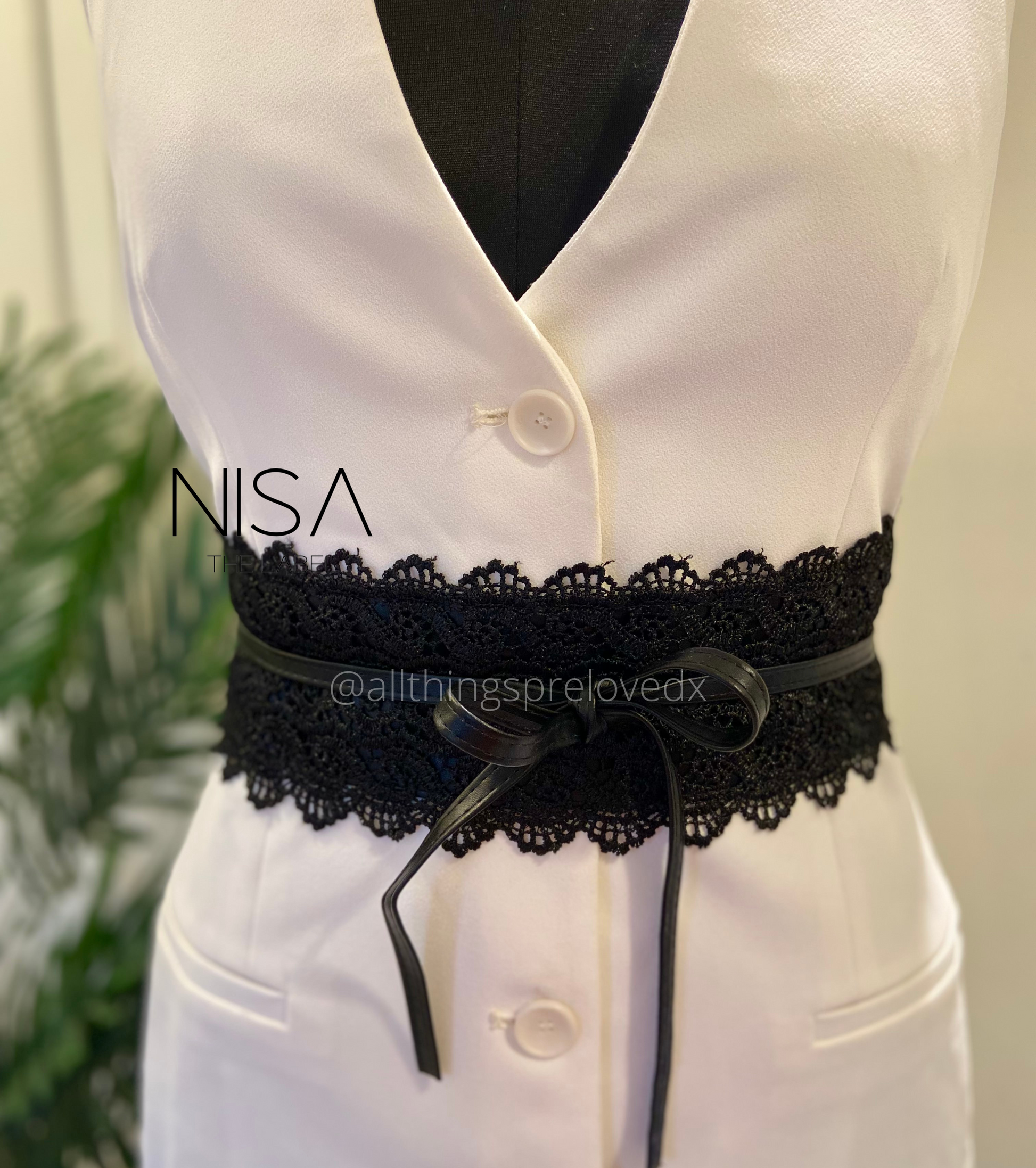 Black lace belt for dress deals