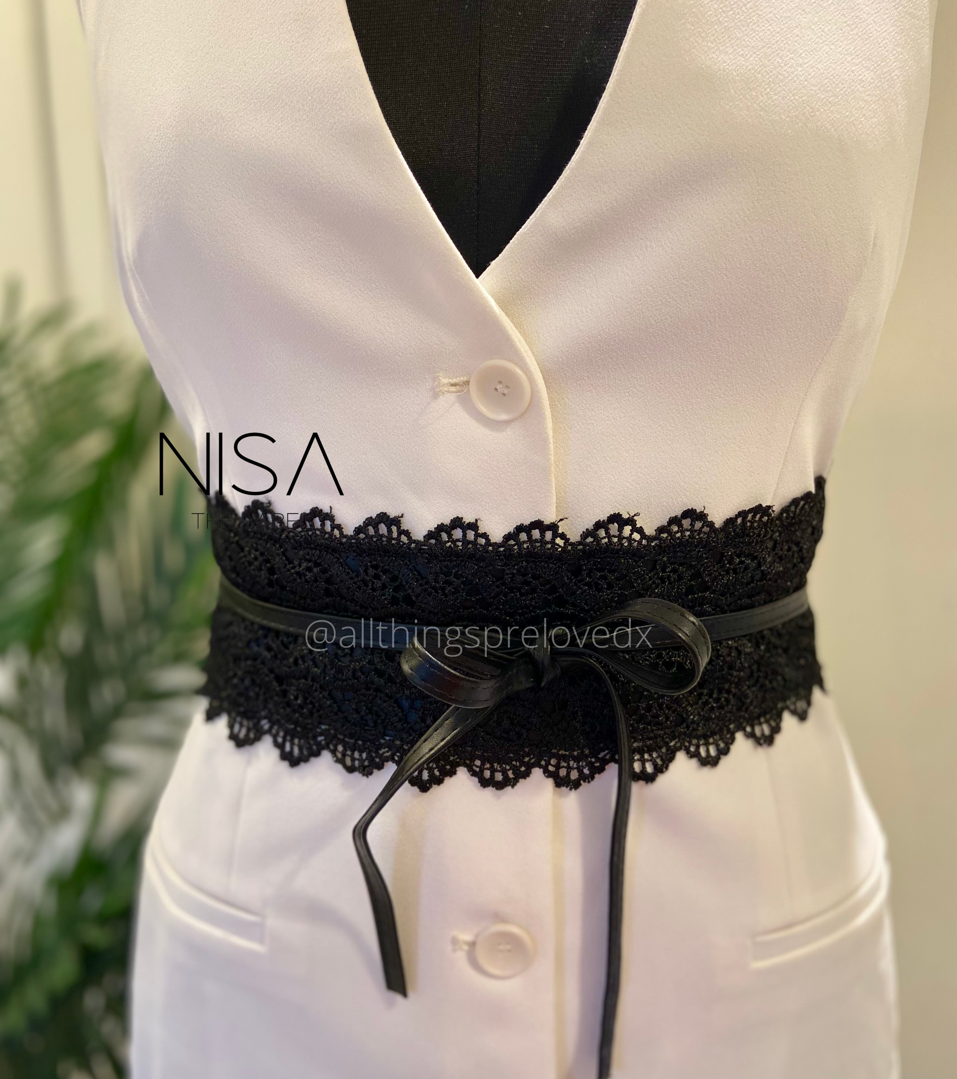 Lace tie knot waist cincher belt – NISA The Label