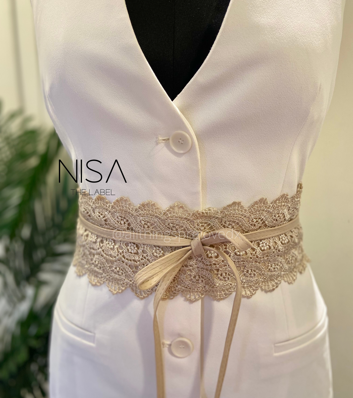 Lace tie knot waist cincher belt