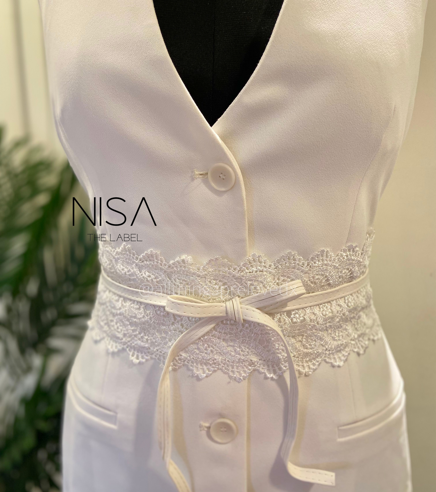 Lace tie knot waist cincher belt