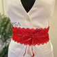 Lace tie knot waist cincher belt