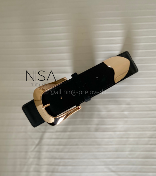 Grandeur metal buckle waist cincher belt
