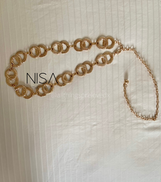 Double round foil metal chain belt