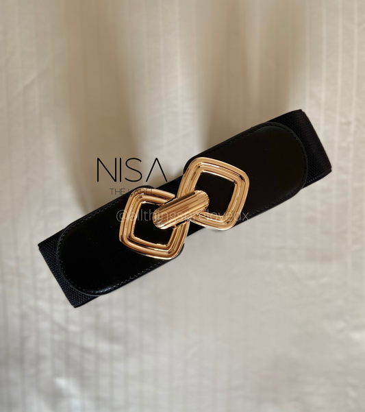 Diagonal knot buckle waist cincher belt